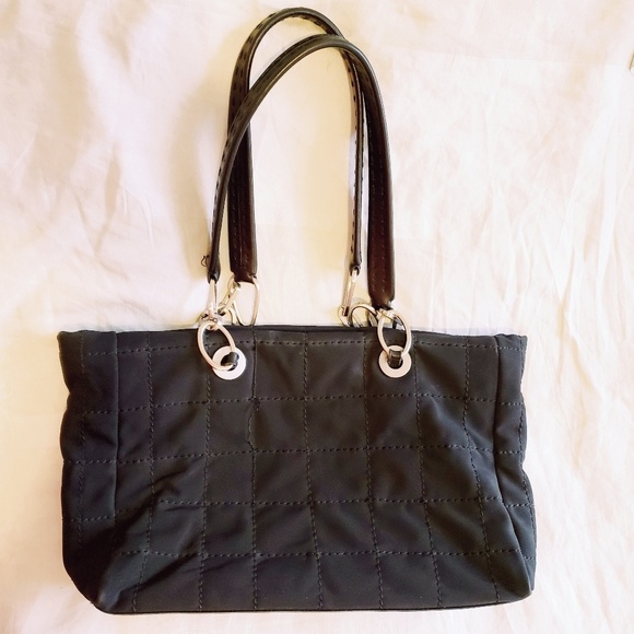 Vintage Donald J. Pliner Black Leather-trimmed Shoulder Bag